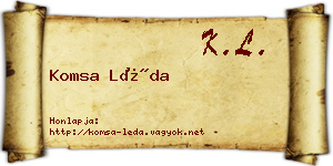Komsa Léda névjegykártya